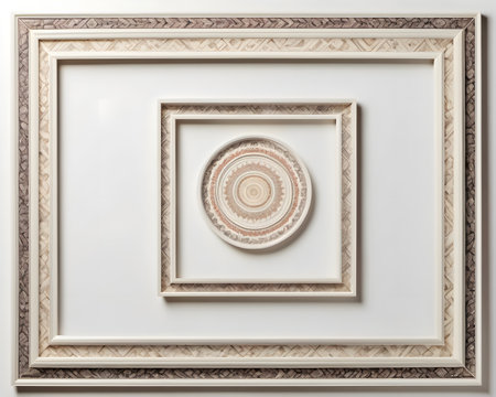 Decorative frame on the wall of the building. Interior decoration.の素材