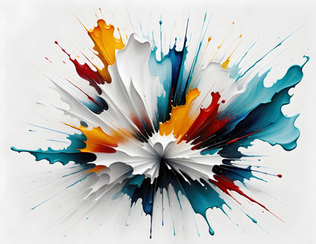 abstract colorful paint splashes on white background, vector illustration.