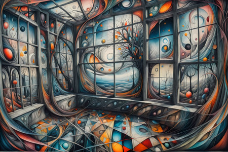 3D illustration of abstract fractal background, computer-generated image.の写真素材