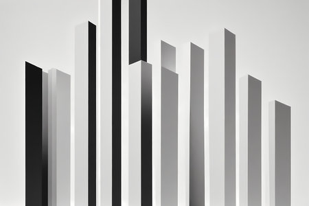 Abstract background with black and white stripes. 3d render illustration.