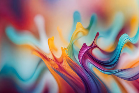 abstract colorful background with smooth lines and bokeh, macroの写真素材