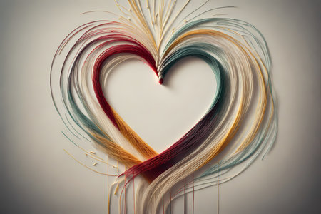 Colorful abstract heart shape on a white background. Toned.
