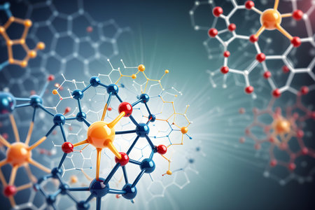 Molecular structure as biochemistry science concept. 3D rendering