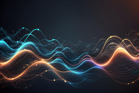 Abstract glowing lines on a dark background. 3d rendering, 3d illustration.