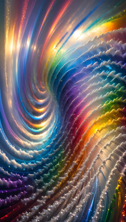 abstract rainbow background with some smooth lines in it (see more in my portfolio)の写真素材