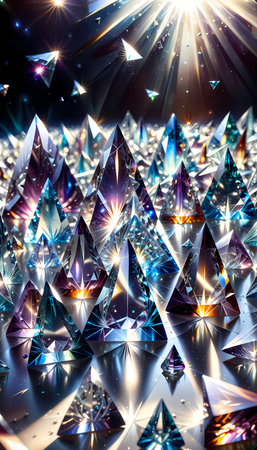 abstract background of blue crystals. 3d rendering, 3d illustration. abstract wallpaper smartphone...