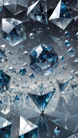 3d illustration of crystal background. 3d rendering of crystals. abstract wallpaper smartphone...