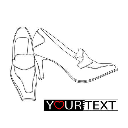 Female shoes on a white background - a beautiful illustrationのイラスト素材