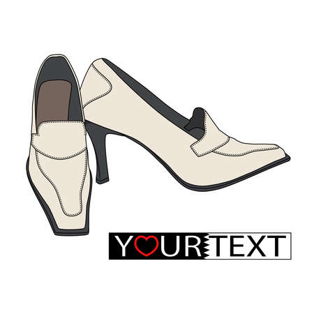 Female shoes on a white background - a beautiful illustrationのイラスト素材