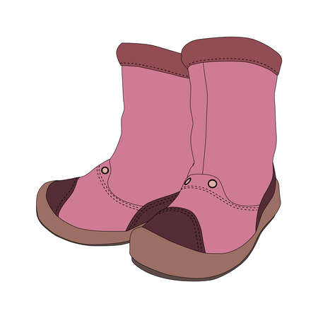 Girl boots on white background - vector illustrationのイラスト素材