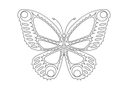 Easily editable bright color vector abstract butterflyのイラスト素材