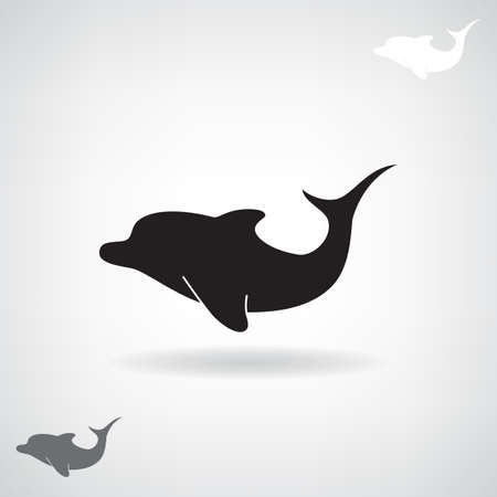 Black stylized silhouette of a Dolphin.のイラスト素材