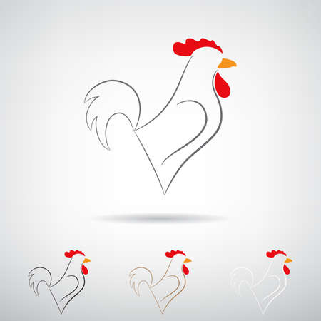 Stylized silhouette of a roosterのイラスト素材