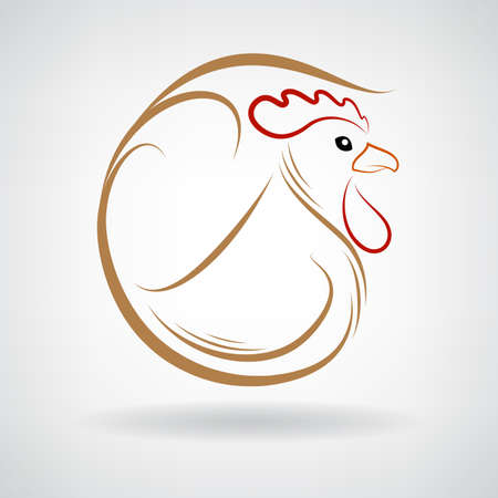 Stylized silhouette of a rooster.  design for the company.のイラスト素材