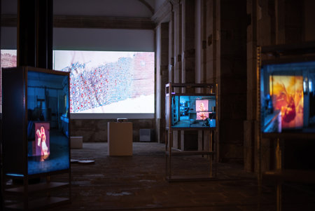 Porto, Portugal - 31 May 2023 Photographic exhibition Across the matter of time in Portuguese Center...