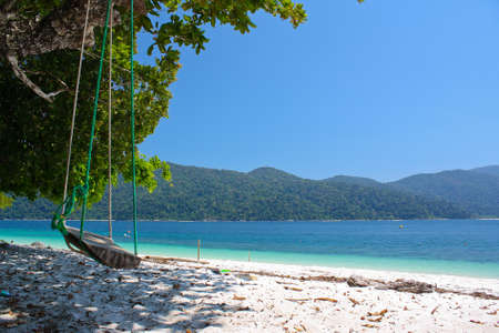 Seesaw on the beach at KohRawi Satun province,Thailandの写真素材