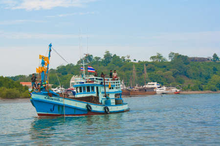 Fishing boat near an island,Phuket, Thailand