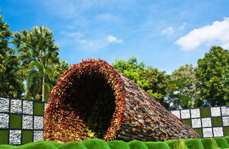 Tunnel of flowers in the international horticultural exposition,Royal flora expo 2011,Chiang mai, Thailandのeditorial素材