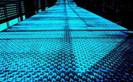 Light blue walk way of the metal 
