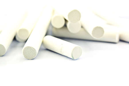 a chalk isolated on whiteの写真素材