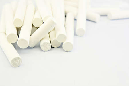 a chalk isolated on whiteの写真素材