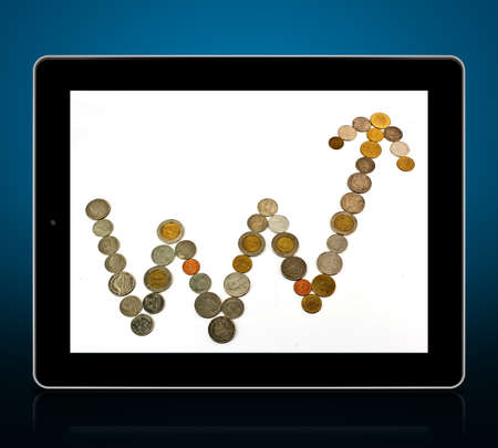touch screen tablet and shows tablet With graph