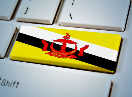 Association of Southeast Asian Nations Flag on keyboard button.Brunei Darussaramの写真素材