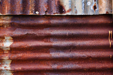 A rusty corrugated iron metal