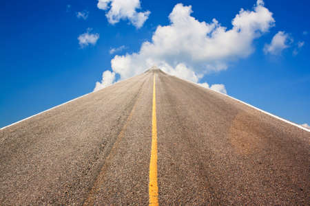 road over blue sky の写真素材