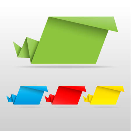 Set of abstract origami speech vector backgroundのイラスト素材