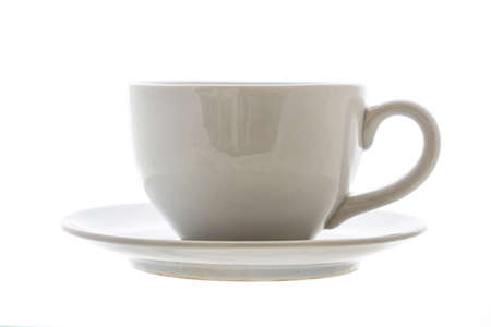 White cup isolated on white background の写真素材