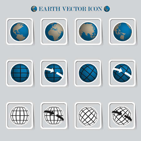 Earth icon setのイラスト素材