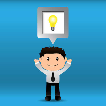 Businessman bright idea with speech bubble.EPS10のイラスト素材