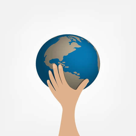 hand globeのイラスト素材