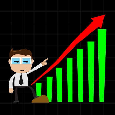 Businessman point to chart of profitのイラスト素材