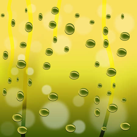 Raindrops On window green backgroundのイラスト素材