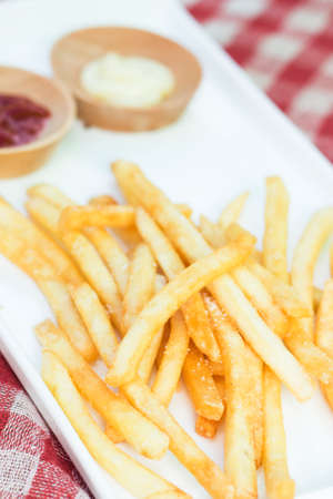 French-fried potatoes are batons of deep-fried potatoの写真素材