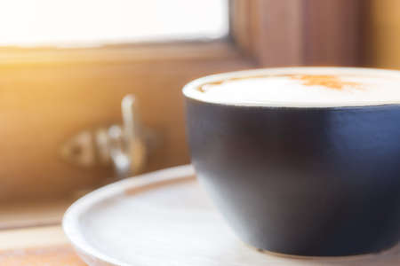 close-up coffee cup with flare. Selective focus.の写真素材