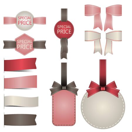 Set of badges labels Stamps Ribbonのイラスト素材