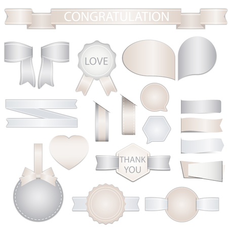 Collection of Valentines day gift tags, stickers and labels templates and modern lovely holidays elements with romantic phrase. Valentine's day, wedding, marriage, save the date, bridalのイラスト素材