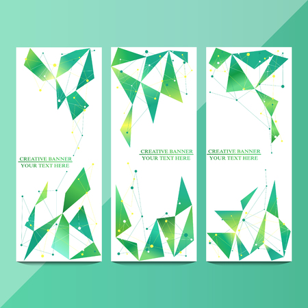 Vector vertical banners set with polygonal abstract shapes, with Gradient , lines, triangles for your advertisement .Vector/Illustrationのイラスト素材
