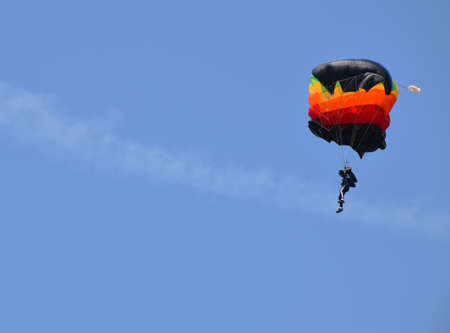 paratroopers a parachute jump