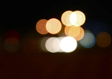 recording light at night on the focus off mode. Bokeh looks beautiful light produced.の写真素材