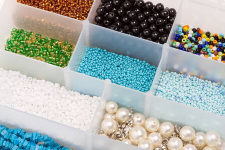box with beadsの写真素材