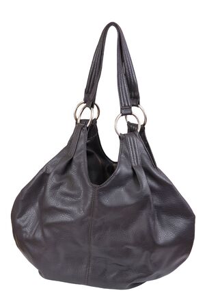 black woman handbag, isolated on whiteの写真素材