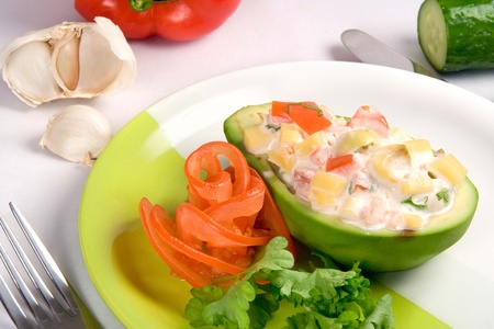 avocado dishの写真素材