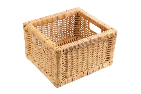 Square basket, container, isolated on white backgoundの写真素材