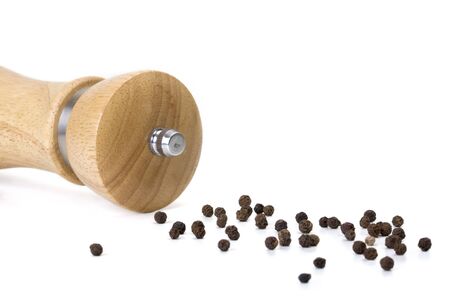 pepper mill with peppercornの写真素材