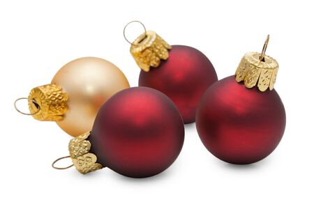 Balls for christmas tree, isolated on whiteの写真素材