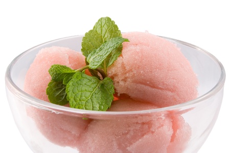 fruit Sorbet in bowl, isolatedの写真素材